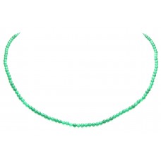 Natural Semi Precious Single Line Green Onyx round Gem Stone bead Necklace B39